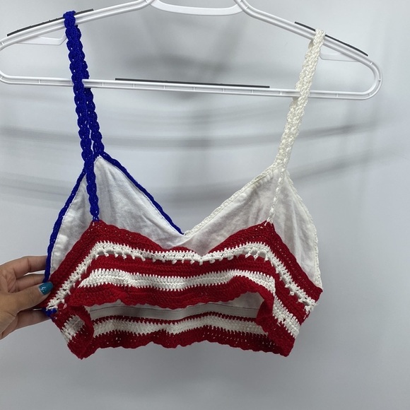 may & july red white blue crochet bralette - Picture 3 of 4